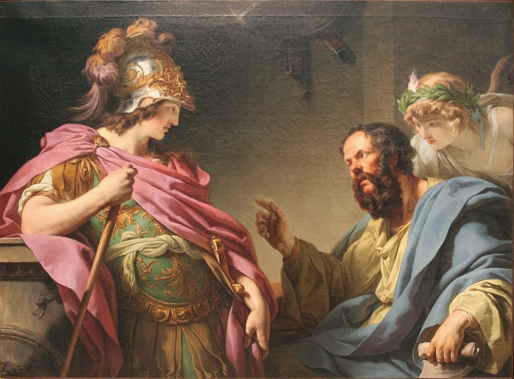 Alcibíades siendo enseñado por Sócrates, por François-André Vincent (1776)